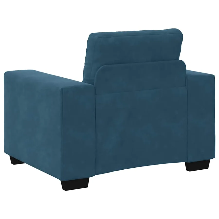 Fauteuil canapé bleu 100x78x80 cm velours - 6