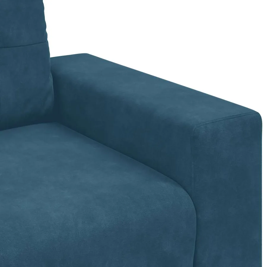 Fauteuil canapé bleu 100x78x80 cm velours - 7