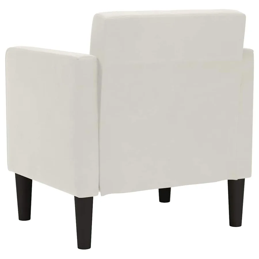 Fauteuil canapé avec accoudoirs couleur crème 53 cm velours - 5