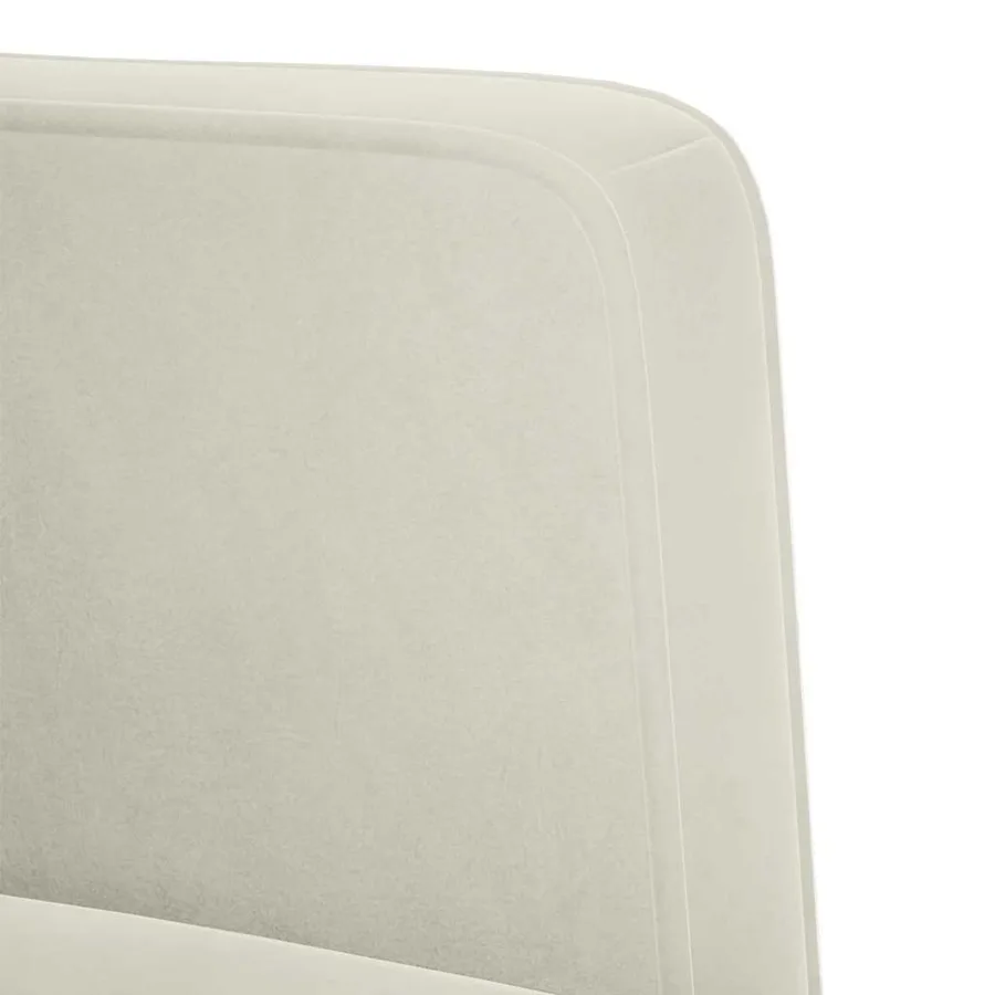 Fauteuil canapé avec accoudoirs couleur crème 53 cm velours - 6
