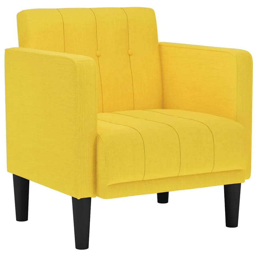 Fauteuil canapé avec accoudoirs tissu jaune clair 53 cm - 2