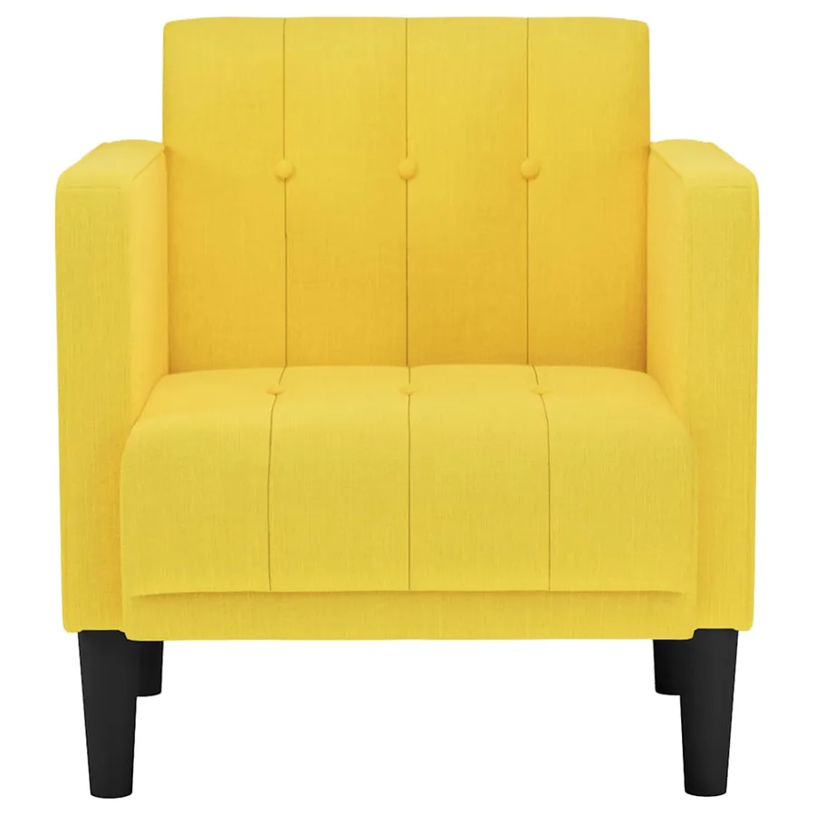Fauteuil canapé avec accoudoirs tissu jaune clair 53 cm - 3