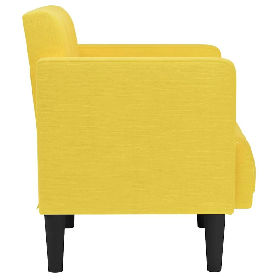 Fauteuil canapé avec accoudoirs tissu jaune clair 53 cm - 4