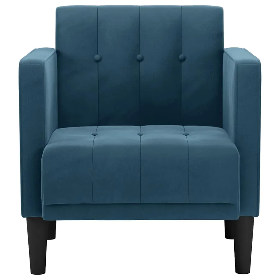 Fauteuil canapé avec accoudoirs velours bleu 53 cm - 3
