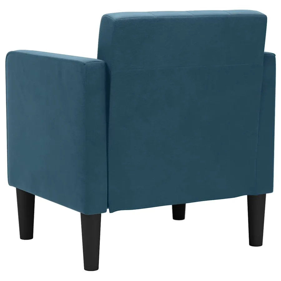 Fauteuil canapé avec accoudoirs velours bleu 53 cm - 5