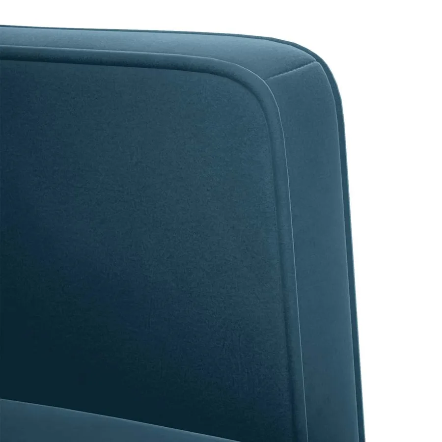 Fauteuil canapé avec accoudoirs velours bleu 53 cm - 6