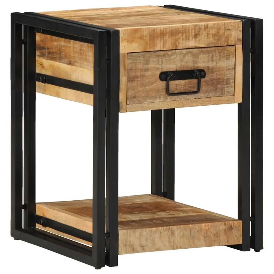 Tables de chevet (2 pcs) 40x40x50 cm Bois massif brut de manguier - 14