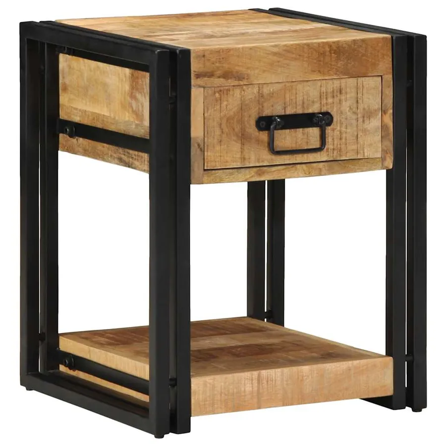 Tables de chevet (2 pcs) 40x40x50 cm Bois massif brut de manguier - 2