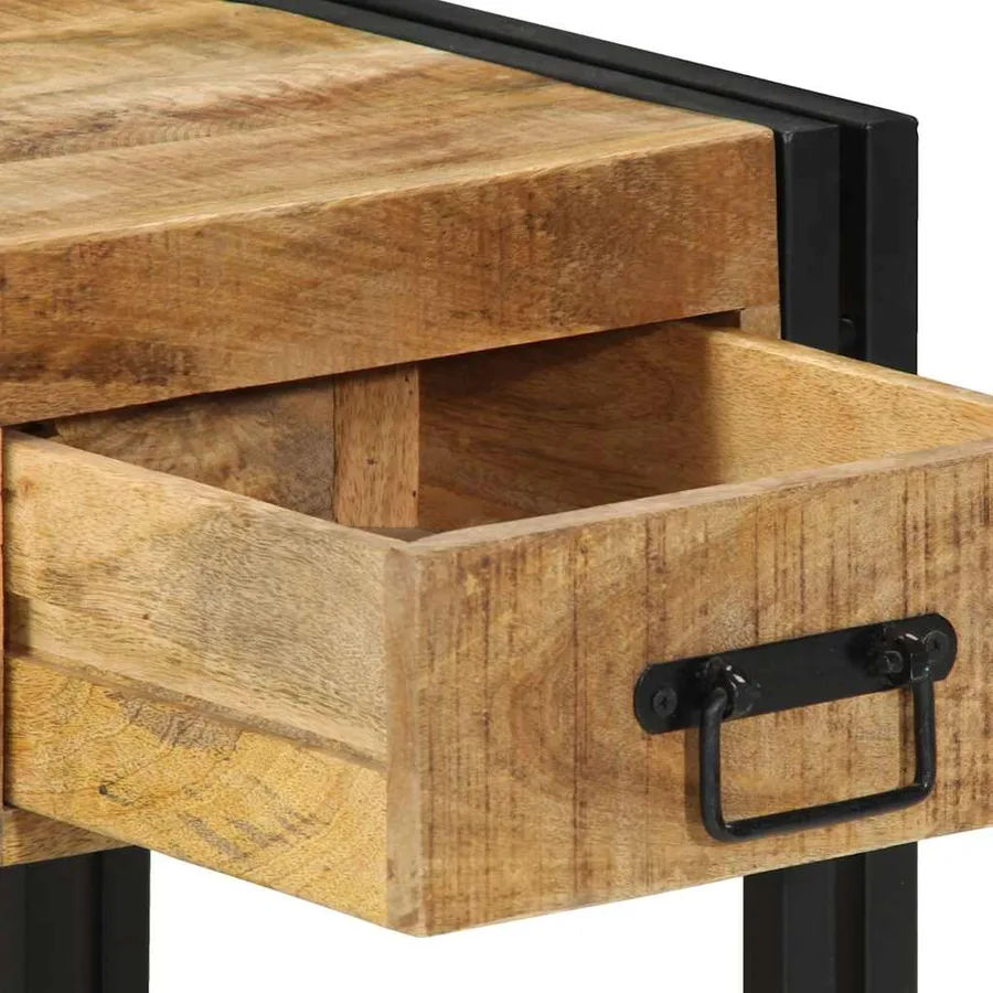 Tables de chevet (2 pcs) 40x40x50 cm Bois massif brut de manguier - 8