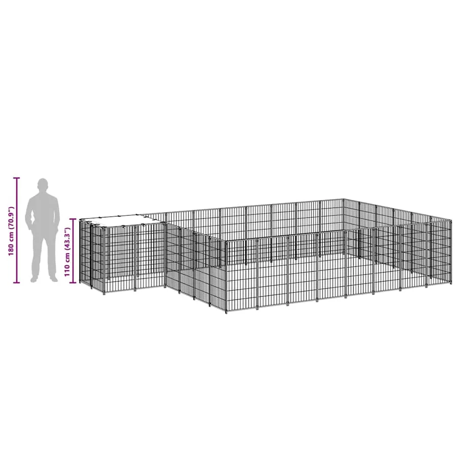 Chenil Noir 15,73 m² Acier - 8