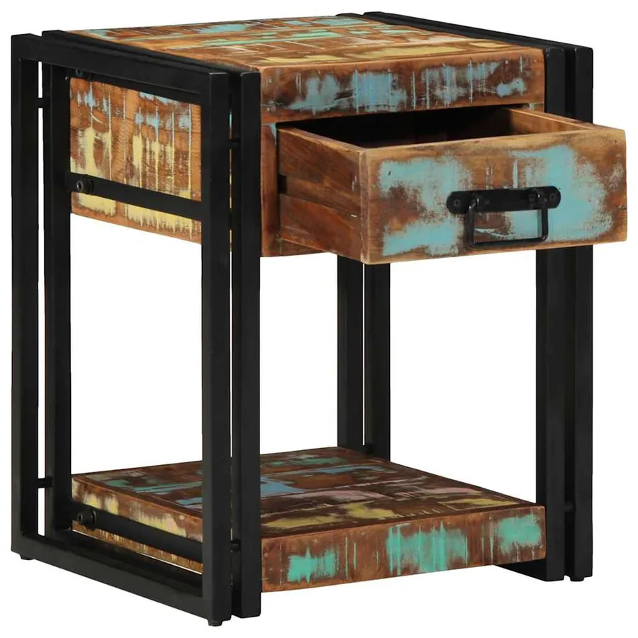 Cabinet de chevet 2 pcs 40 x 40 x 50 cm Bois Recyclé Solide - 3