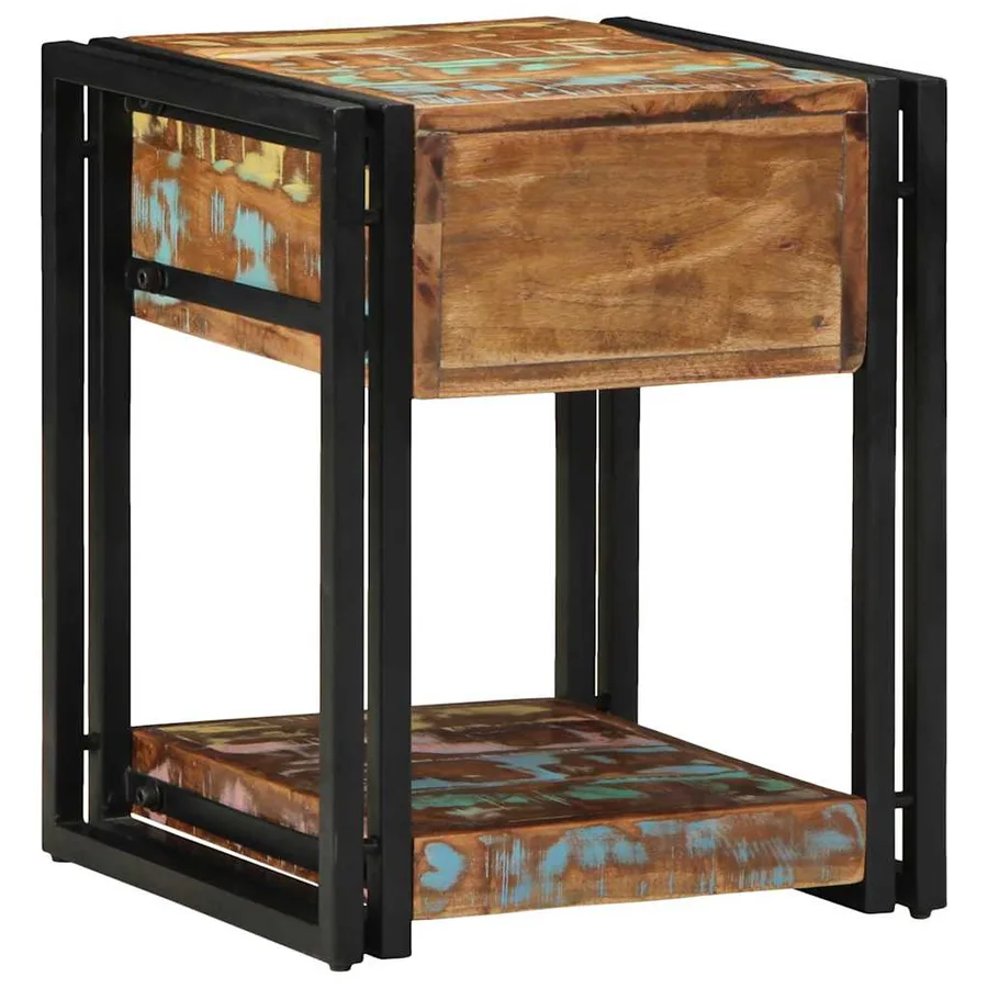 Cabinet de chevet 2 pcs 40 x 40 x 50 cm Bois Recyclé Solide - 6