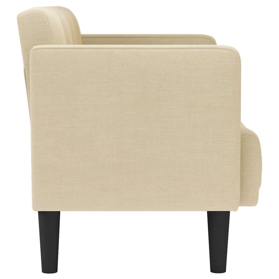 Canapé deux places crème 111 cm en tissu - 4