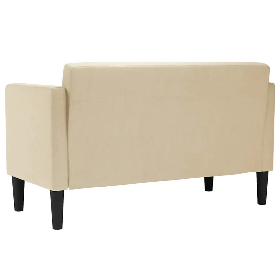 Canapé deux places crème 111 cm en tissu - 5