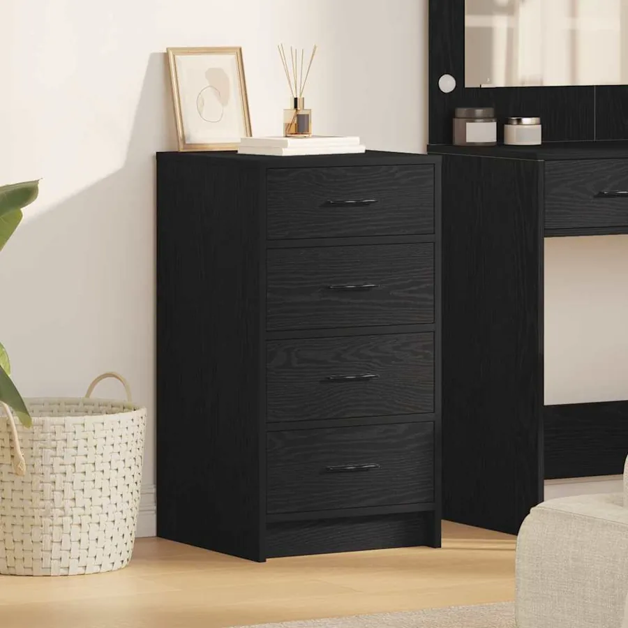 Buffet avec tiroir Chêne noir 40 x 41 x 75 cm Bois d'ingénierie