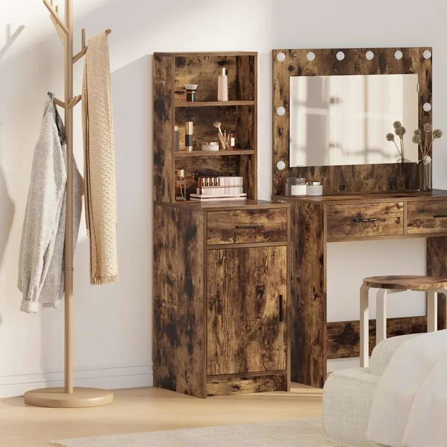 Haut Armoire Chêne fumé 40 x 40,5 x 135 cm Bois d'ingénierie