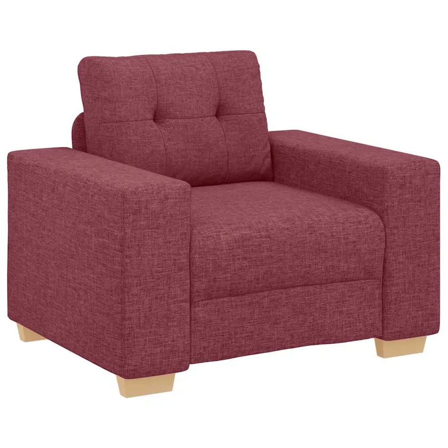 Canapé/Fauteuil rouge vin 100x78x80 cm tissu - 2