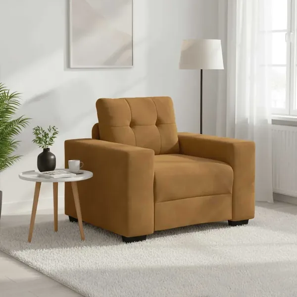 Fauteuil canapé marron 100x78x80 cm velours