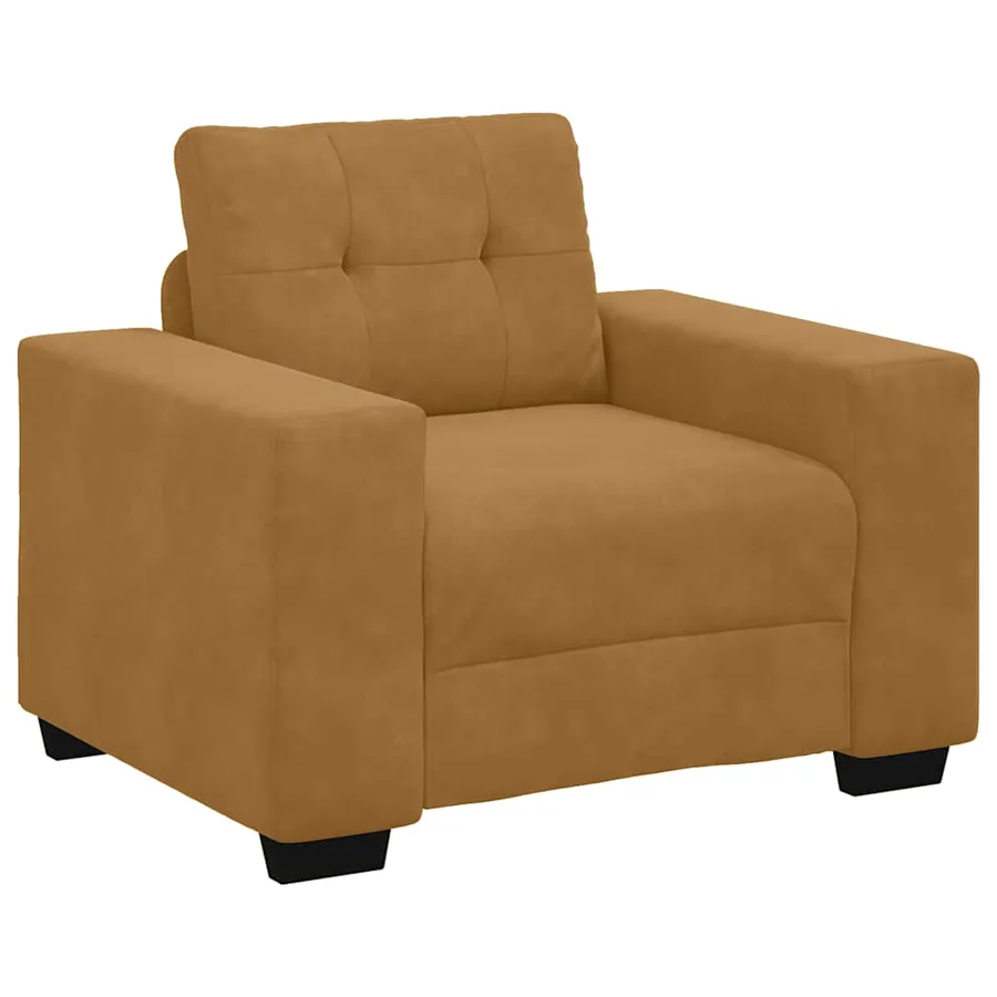 Fauteuil canapé marron 100x78x80 cm velours - 2