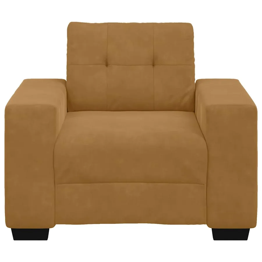 Fauteuil canapé marron 100x78x80 cm velours - 4