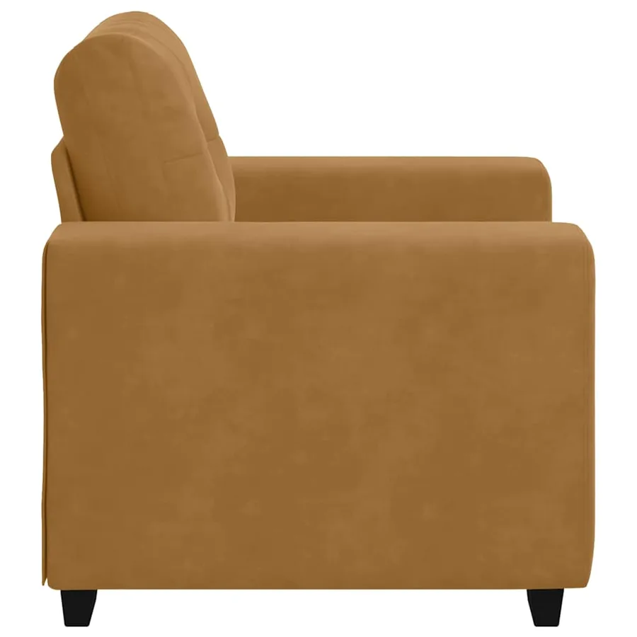 Fauteuil canapé marron 100x78x80 cm velours - 5