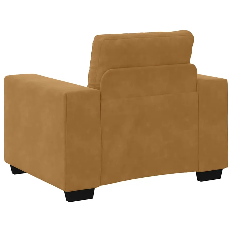 Fauteuil canapé marron 100x78x80 cm velours - 6