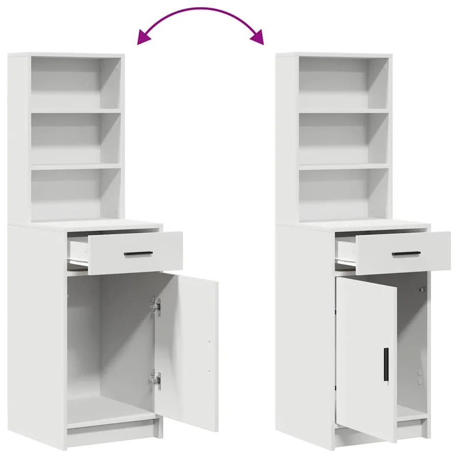 Ensemble de table de maquillage avec LED avec porte 3 pcs Blanc - 13