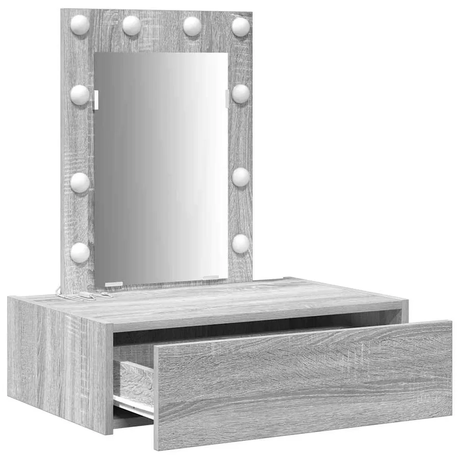 Table de Toilette Gris 60 x 40 x 70 cm Bois d'ingénierie - 4