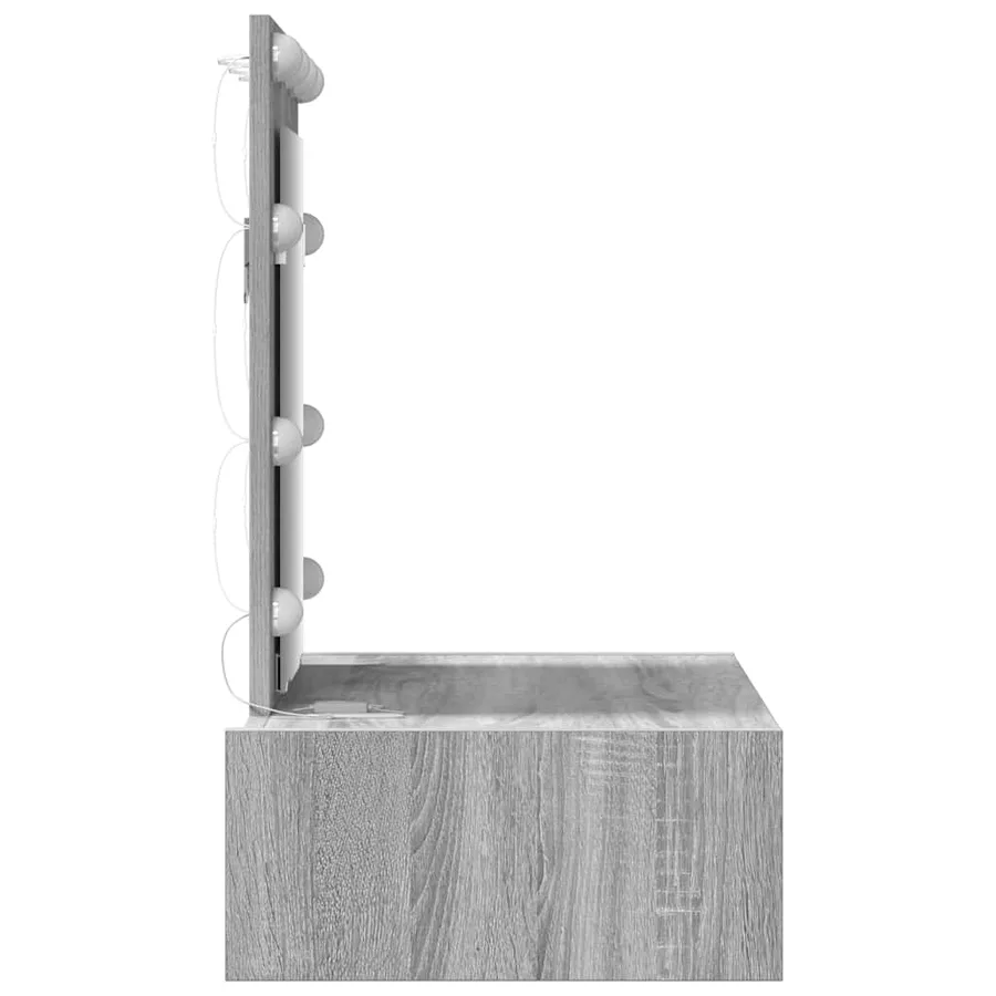 Table de Toilette Gris 60 x 40 x 70 cm Bois d'ingénierie - 6