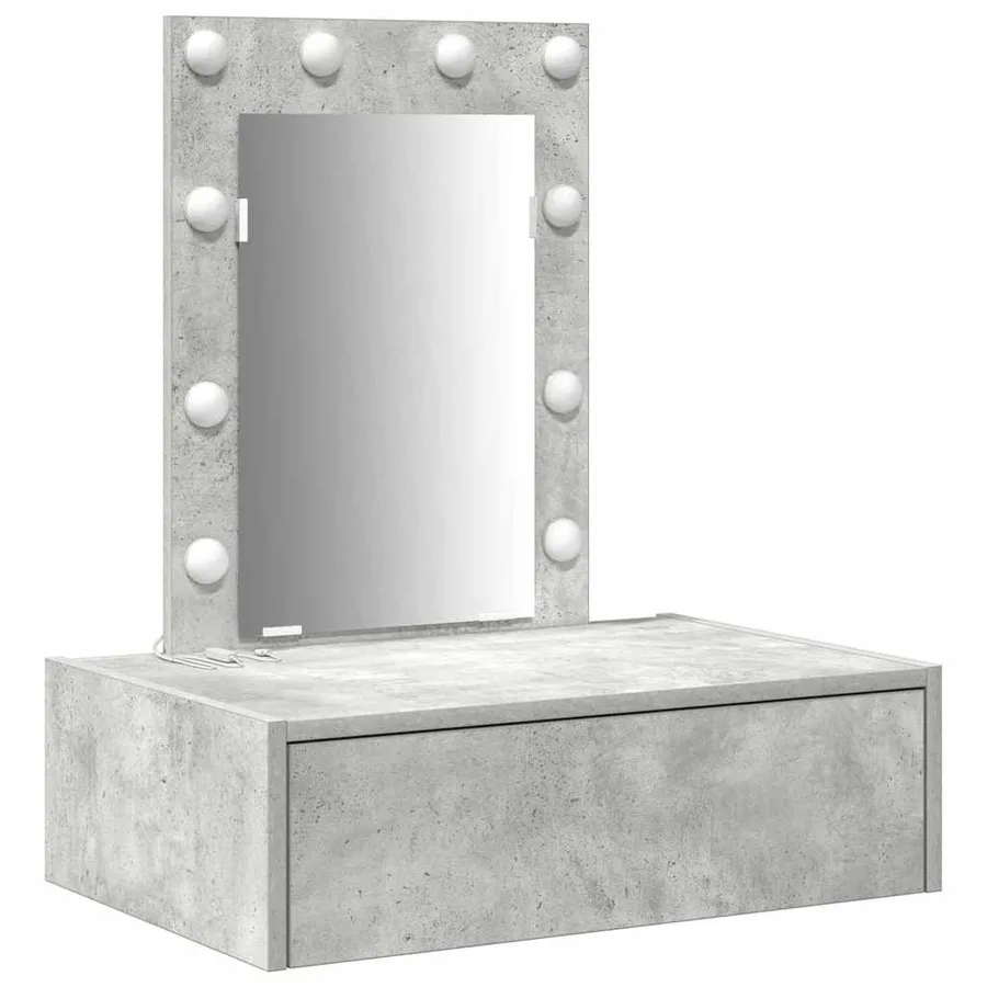 Table de Toilette Gris 60 x 40 x 70 cm Bois d'ingénierie - 2