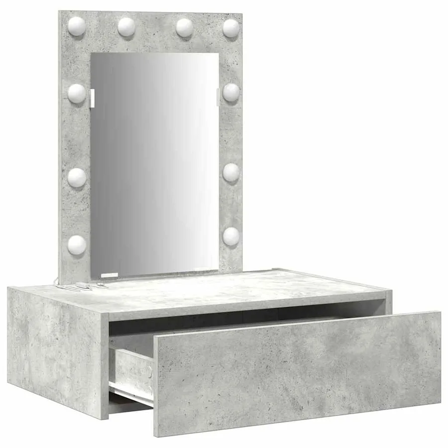 Table de Toilette Gris 60 x 40 x 70 cm Bois d'ingénierie - 4