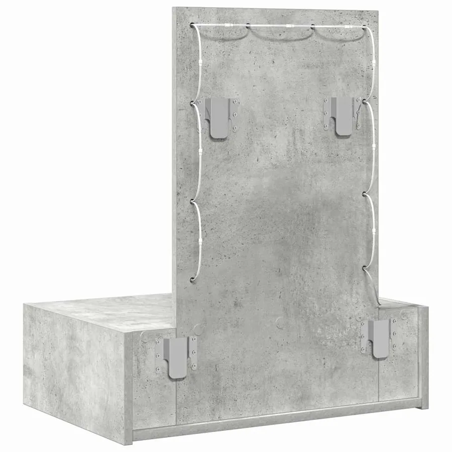 Table de Toilette Gris 60 x 40 x 70 cm Bois d'ingénierie - 7