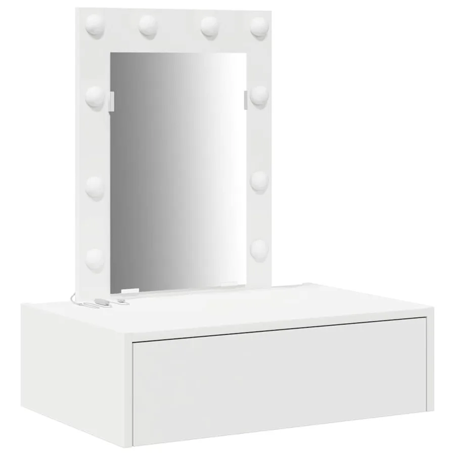 Table de Toilette Blanc 60 x 40 x 70 cm Bois d'ingénierie - 2