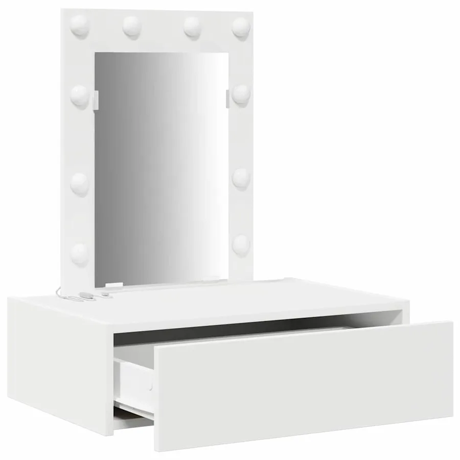 Table de Toilette Blanc 60 x 40 x 70 cm Bois d'ingénierie - 4