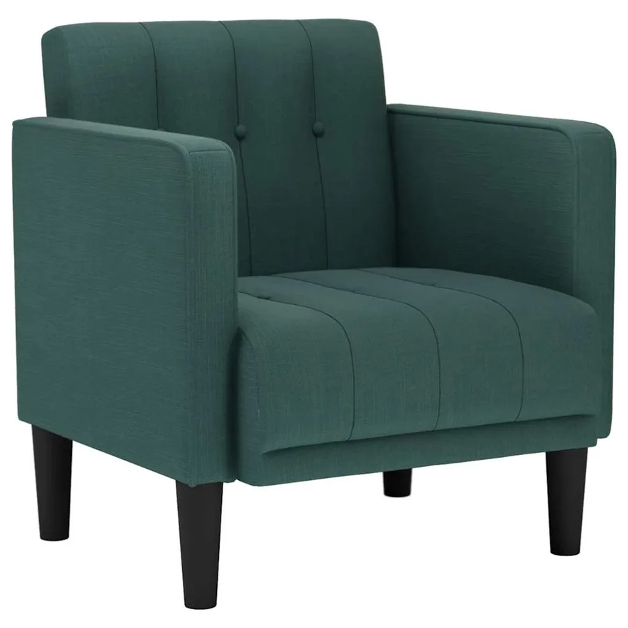 Fauteuil canapé avec accoudoirs tissu vert foncé 53 cm - 2