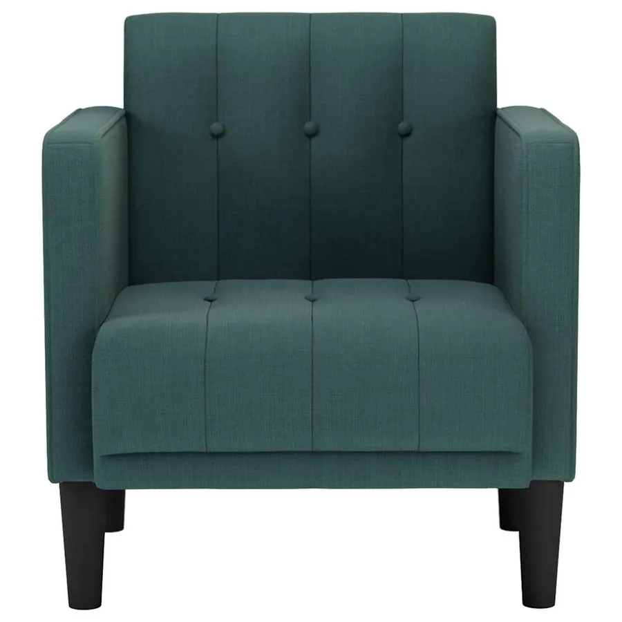 Fauteuil canapé avec accoudoirs tissu vert foncé 53 cm - 3