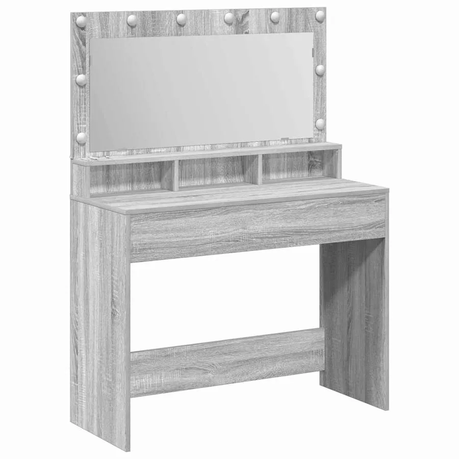 Table de Toilette avec étagère Gris Sonoma 100 x 41 x 135 cm - 2