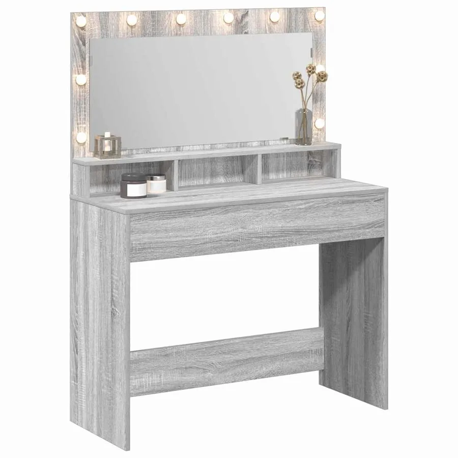 Table de Toilette avec étagère Gris Sonoma 100 x 41 x 135 cm - 3