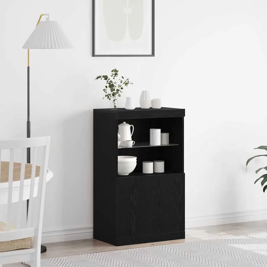 Buffet LED Noir 60 x 37 x 100 cm Bois d'ingénierie
