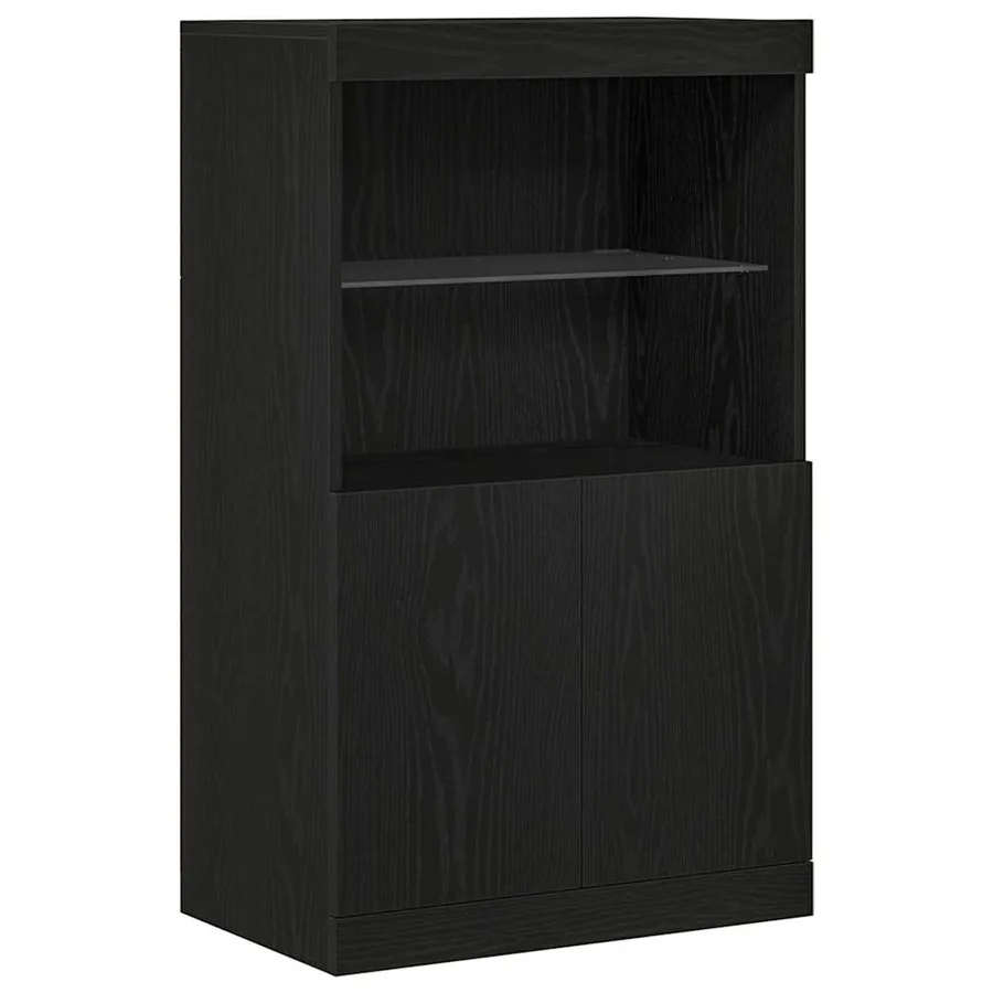 Buffet LED Noir 60 x 37 x 100 cm Bois d'ingénierie - 2