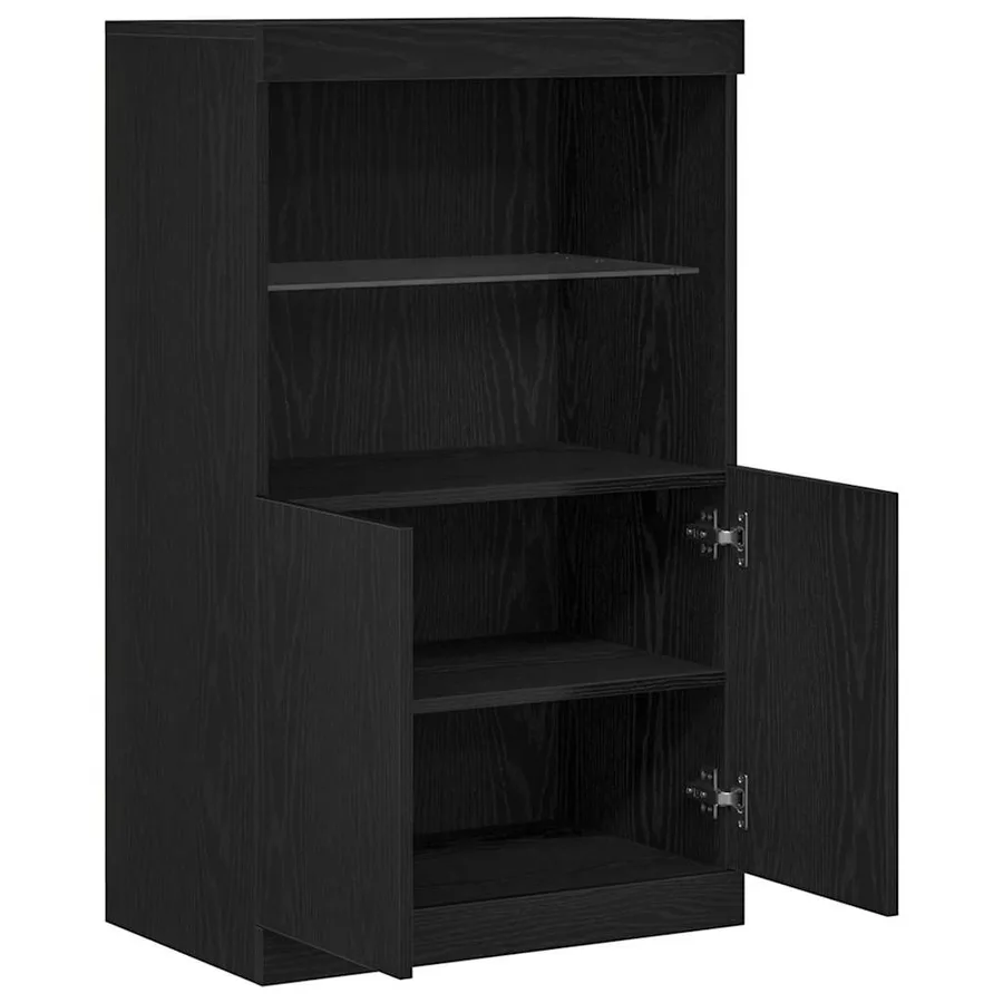 Buffet LED Noir 60 x 37 x 100 cm Bois d'ingénierie - 6