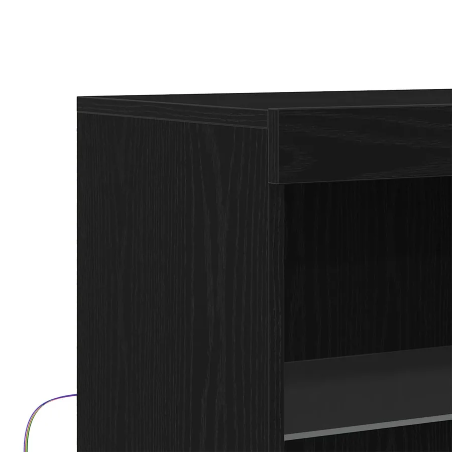 Buffet LED Noir 60 x 37 x 100 cm Bois d'ingénierie - 8