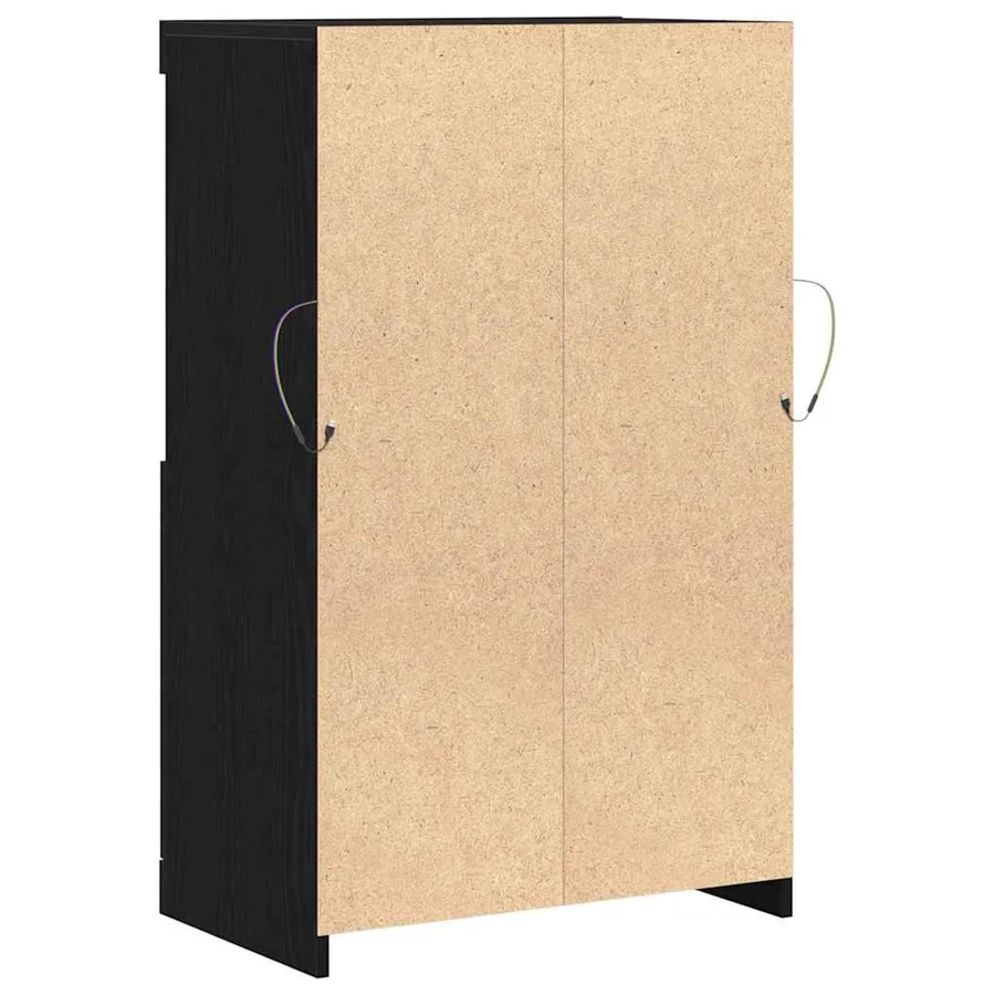 Buffet LED Noir 60 x 37 x 100 cm Bois d'ingénierie - 9