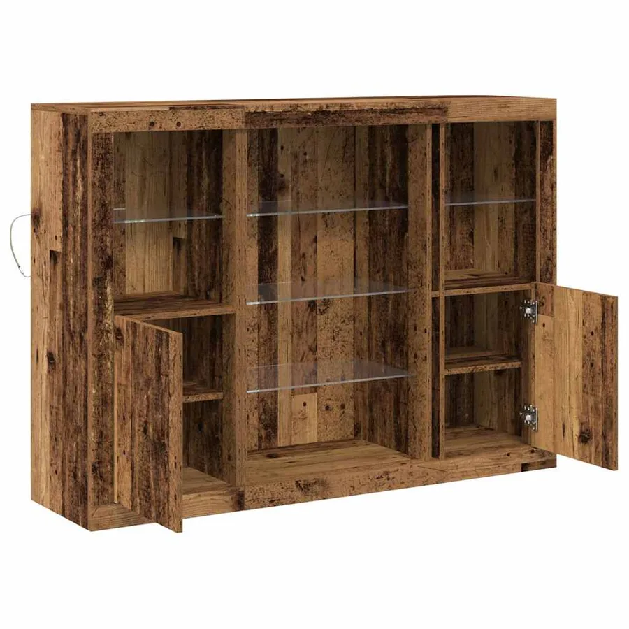 Buffet LED Bois ancien 142,5 x 37 x 100 cm Bois d'ingénierie - 7