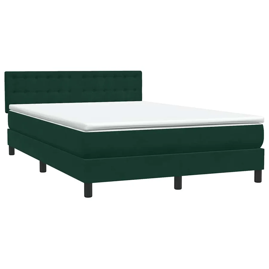 Sommier à lattes de lit et matelas vert foncé 160x220cm velours - 4