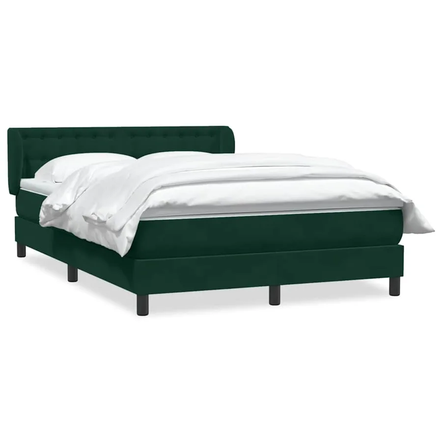 Sommier à lattes de lit et matelas vert foncé 160x220cm velours - 2