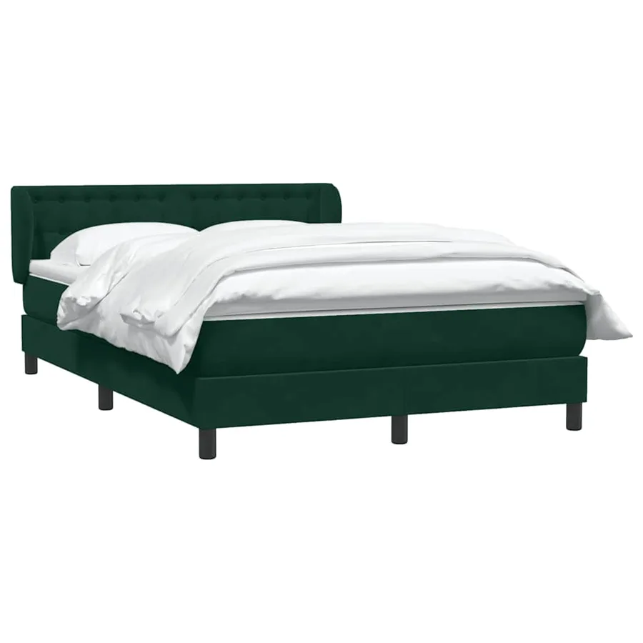 Sommier à lattes de lit et matelas vert foncé 160x220cm velours - 3