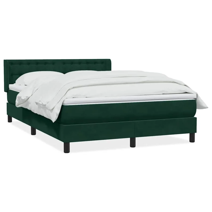 Sommier à lattes de lit et matelas vert foncé 160x210cm velours - 2