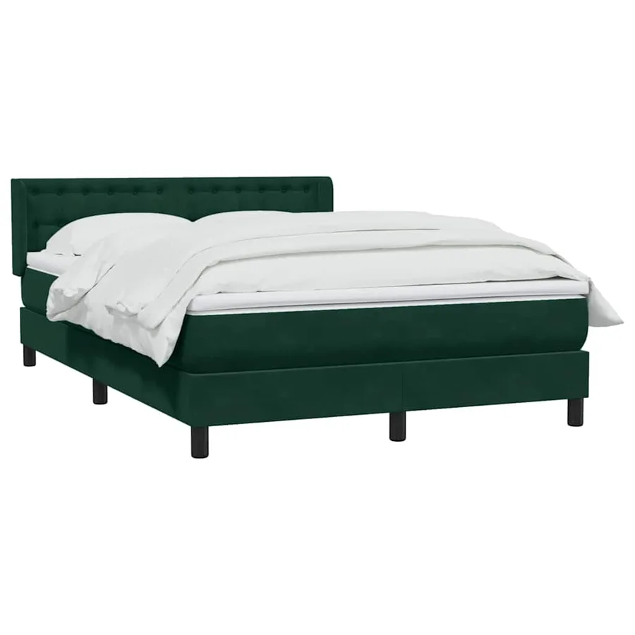 Sommier à lattes de lit et matelas vert foncé 160x210cm velours - 3