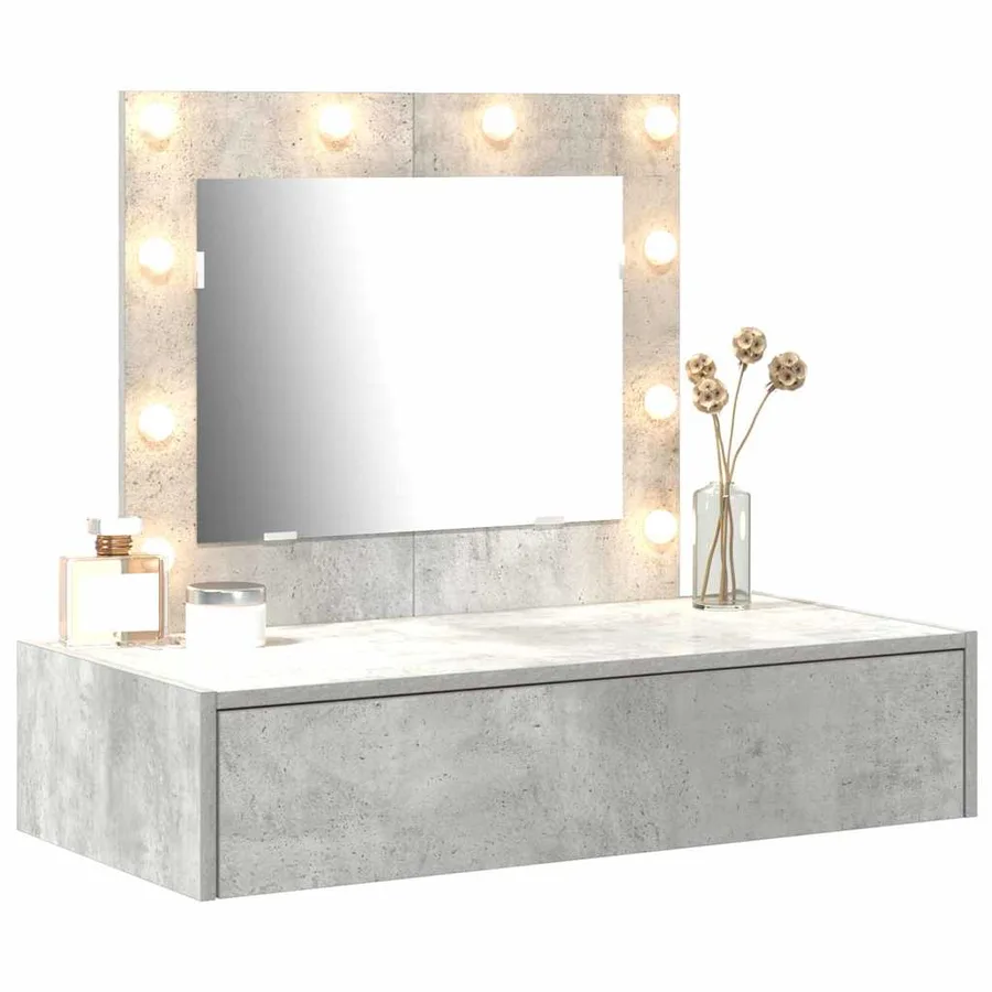 Table de Toilette Gris 83 x 40 x 70 cm Bois d'ingénierie - 3